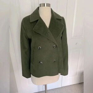 Victoria’s Secret Dark Olive Green Wool Pea Coat Size 0